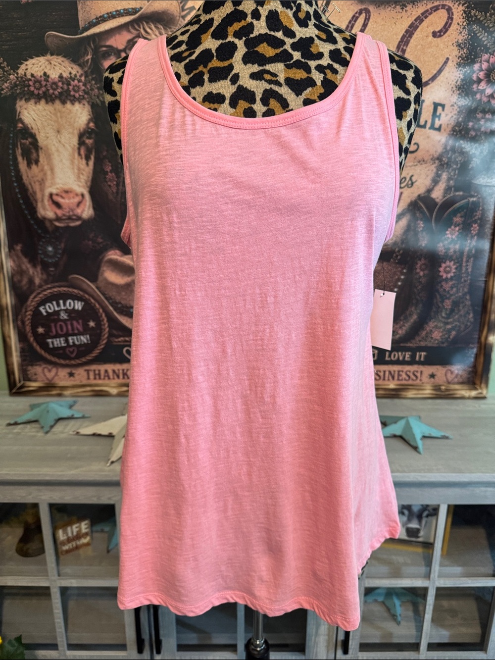 NWT Crown & Ivy Women's Pink Tank Top Sz Large